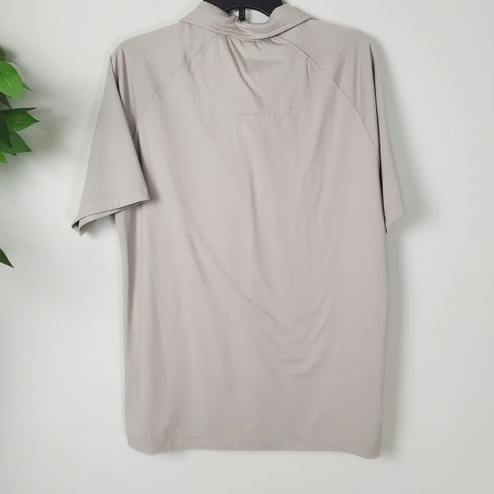 LEG3ND Inspire Men's Gray Cream Polo Golf Shirt Size Large Soft Breathable - Picture 5 of 9